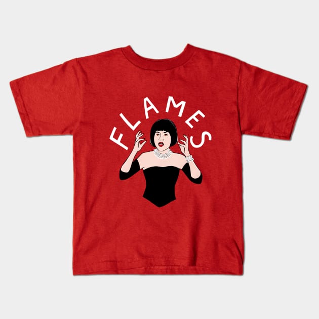 FLAMES! Kids T-Shirt by Illustrating Diva 